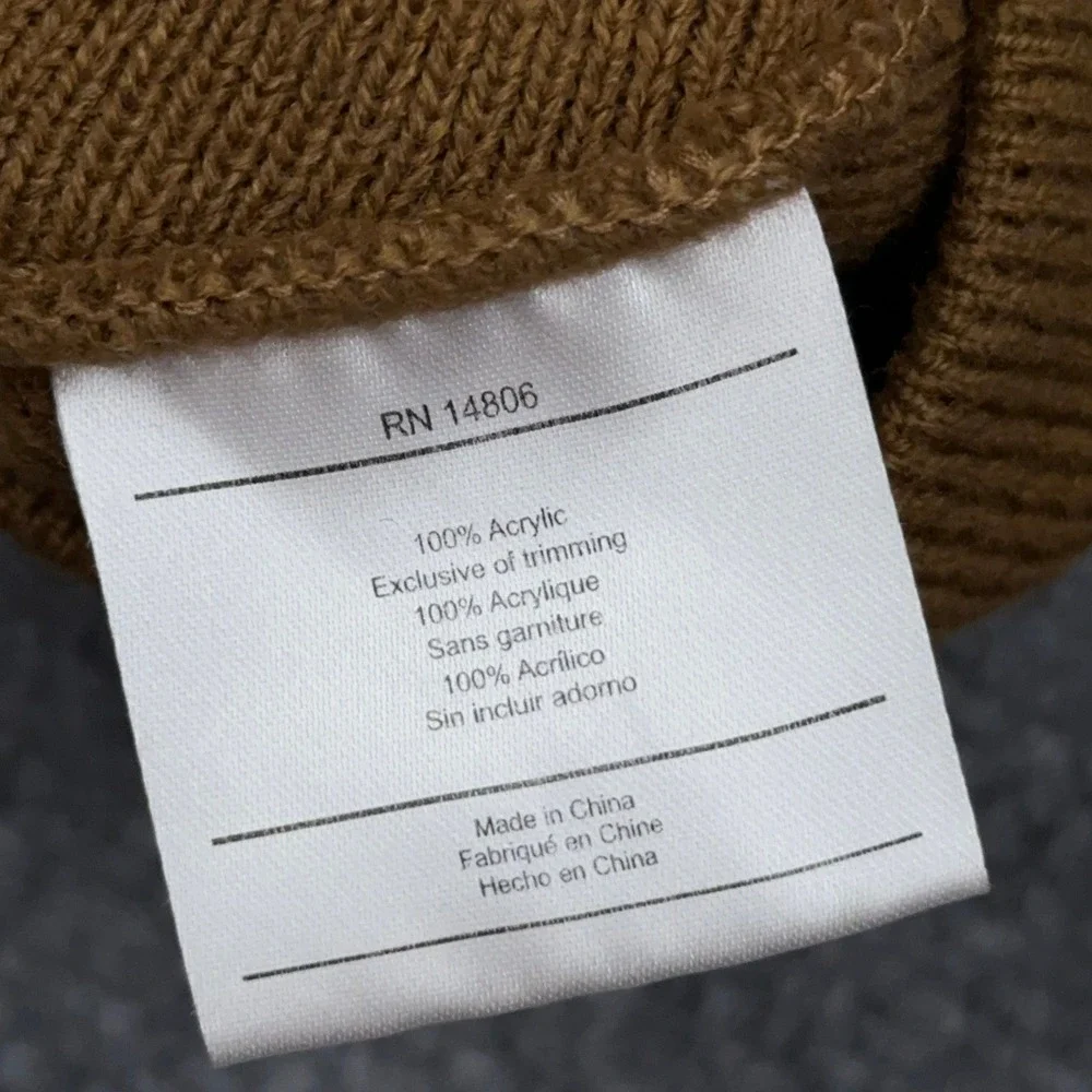 Carhartt A365 Striped Knit Hat Men One Size Brown Beanie Embroidered Workwear